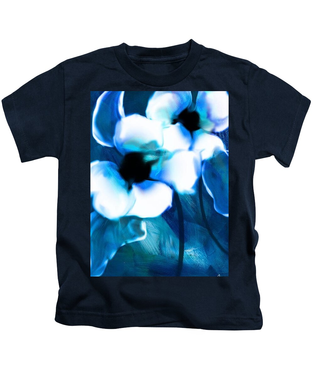 Ipad Painting Kids T-Shirt featuring the digital art Blue Orchids by Frank Bright