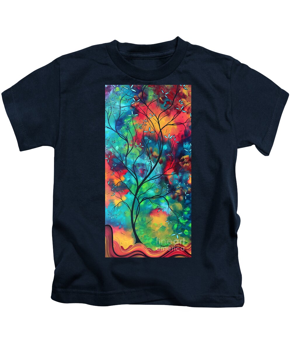 Abstract Kids T-Shirt featuring the painting Bold Rich Colorful Landscape Painting Original Art COLORED INSPIRATION by MADART by Megan Aroon