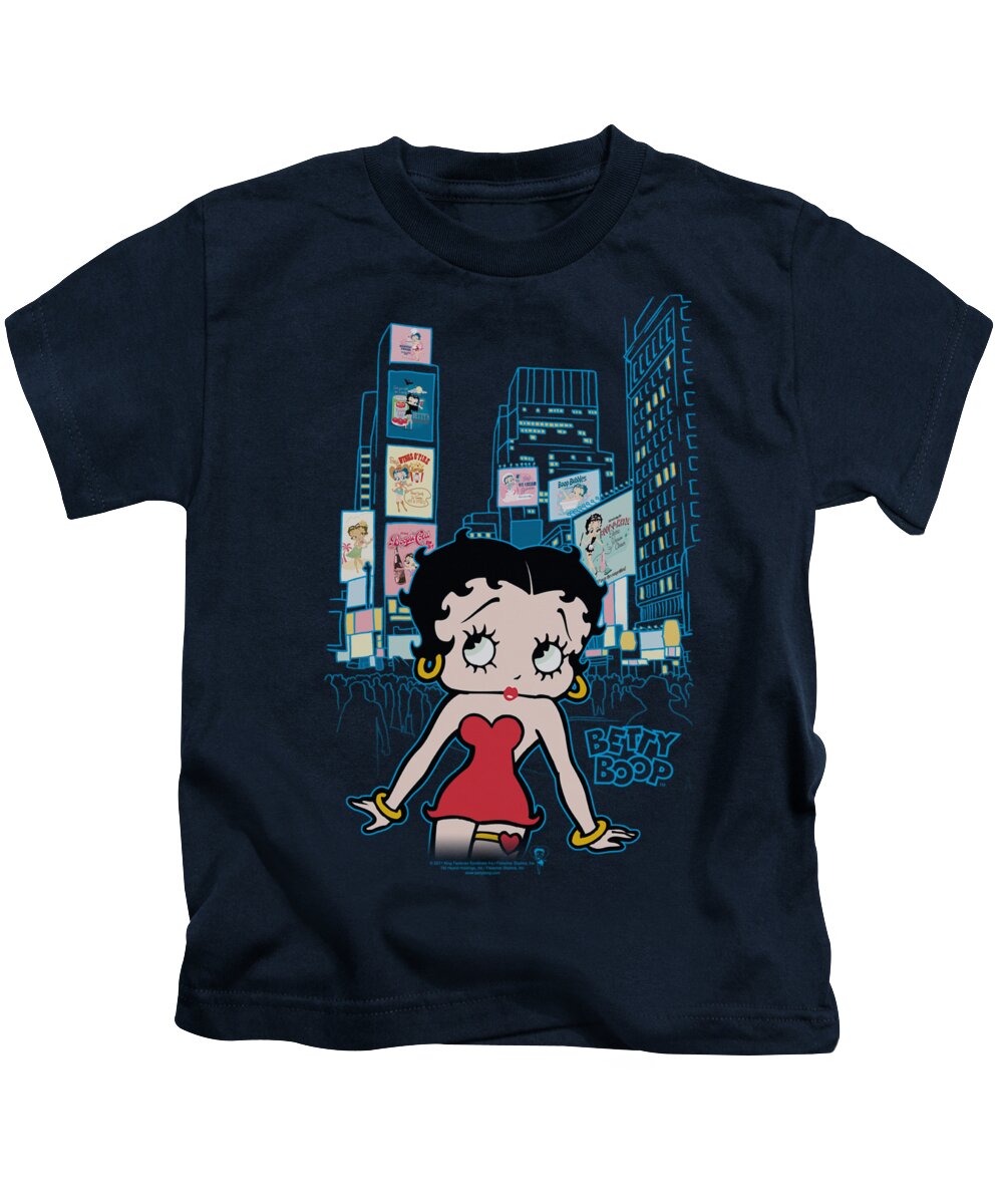 Betty Boop Kids T-Shirt featuring the digital art Boop - Square by Brand A