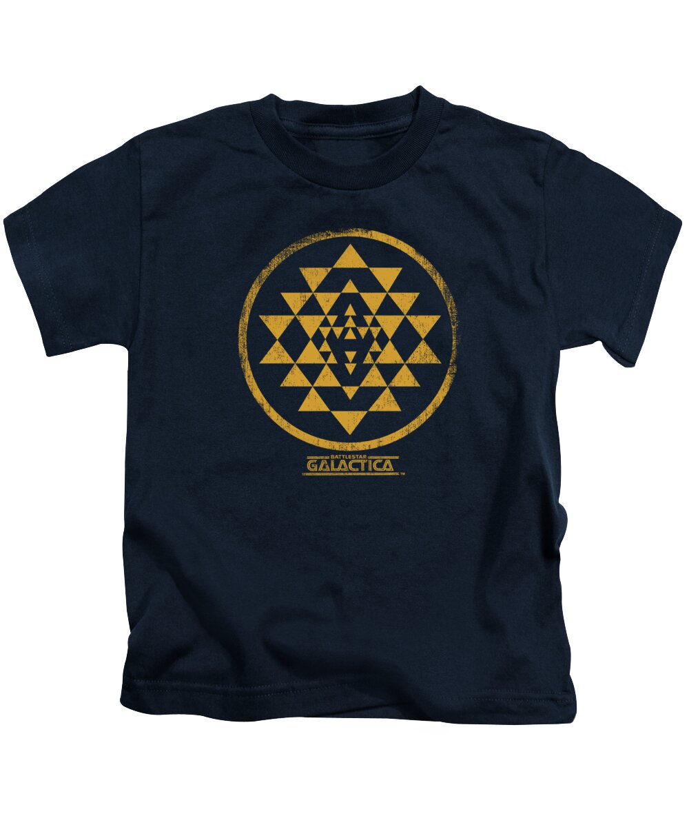 Battlestar Kids T-Shirt featuring the digital art Bsg - Gold Squadron Patch by Brand A