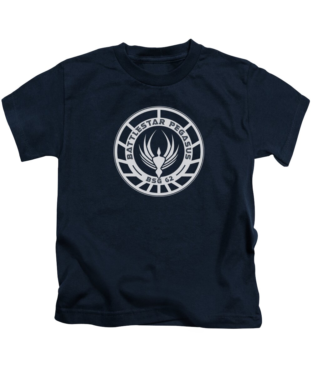 Battlestar Kids T-Shirt featuring the digital art Bsg - Pegasus Badge by Brand A