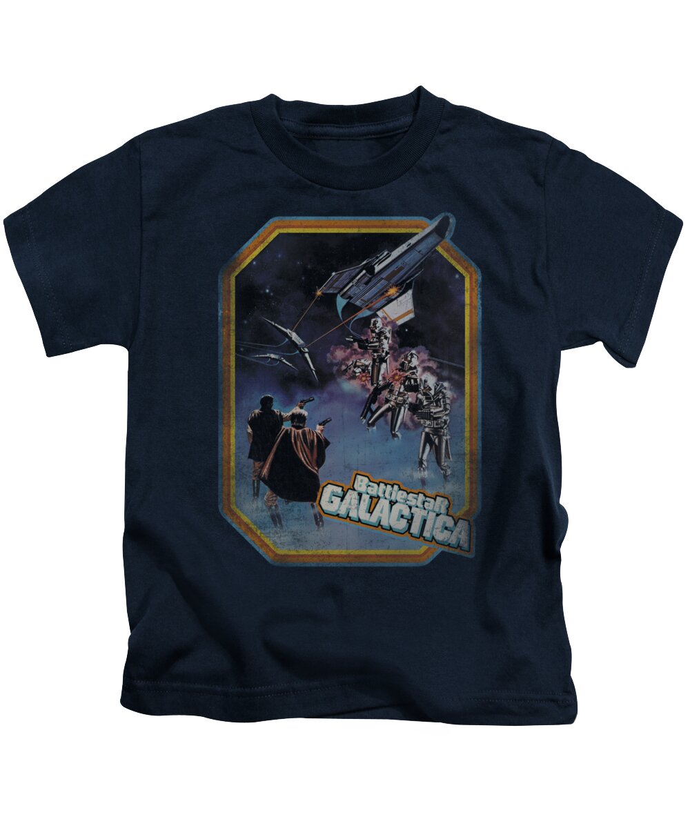 Battlestar Kids T-Shirt featuring the digital art Bsg - Poster Iron On by Brand A