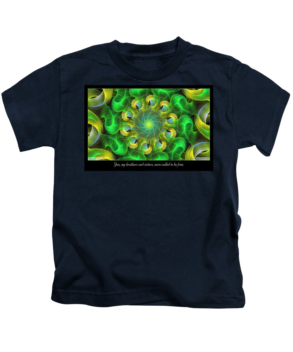 Fractal Kids T-Shirt featuring the digital art Called To Be Free by Missy Gainer