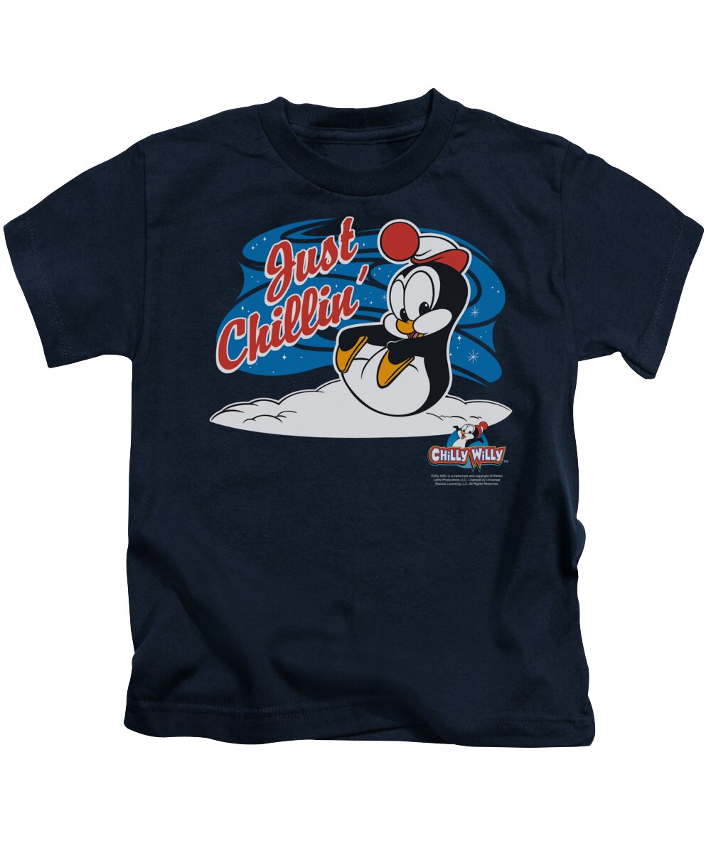 Chilly Whilly Kids T-Shirt featuring the digital art Chilly Willy - Just Chillin by Brand A