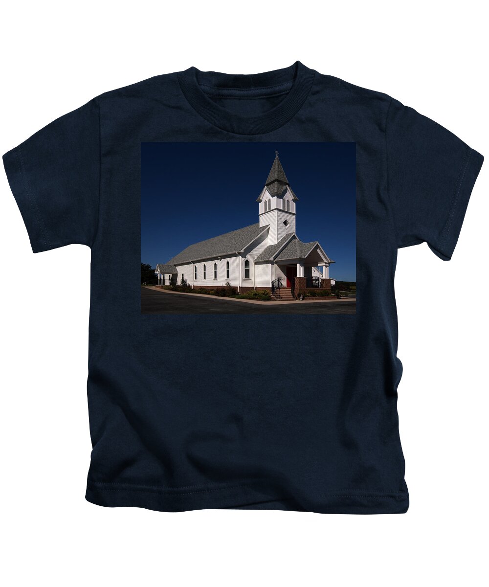 Country Church Kids T-Shirt featuring the photograph Beach Country Church by Bill Swartwout
