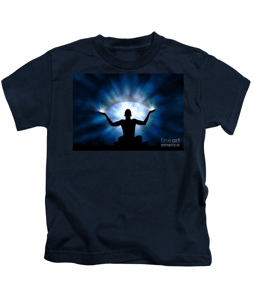 Man Kids T-Shirt featuring the photograph Creating the Rainbow by Tim Gainey