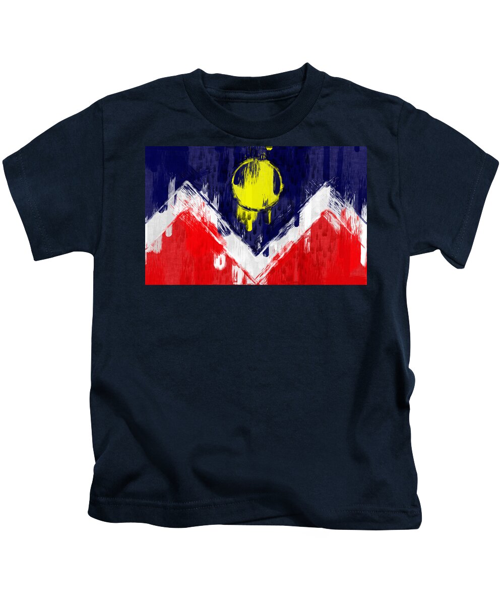 Denver Kids T-Shirt featuring the digital art Denver Flag Abstract by David G Paul