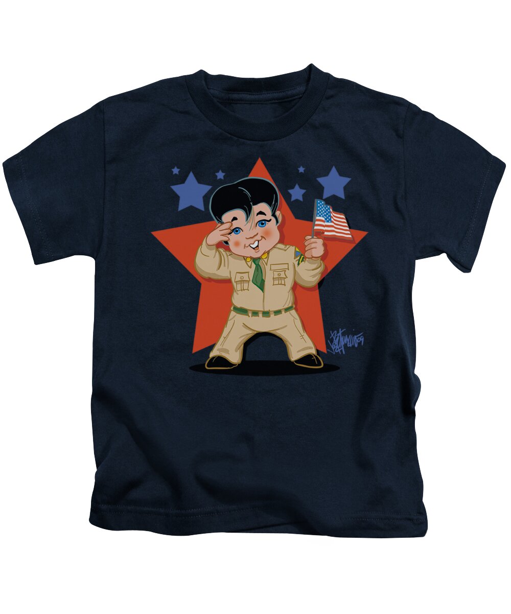  Kids T-Shirt featuring the digital art Elvis - Lil G I by Brand A