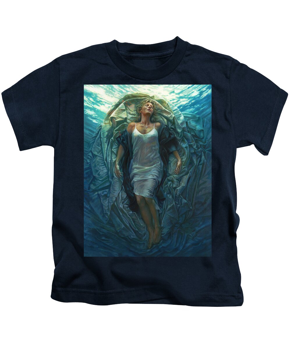 Conceptual Kids T-Shirt featuring the painting Emerge Painting by Mia Tavonatti