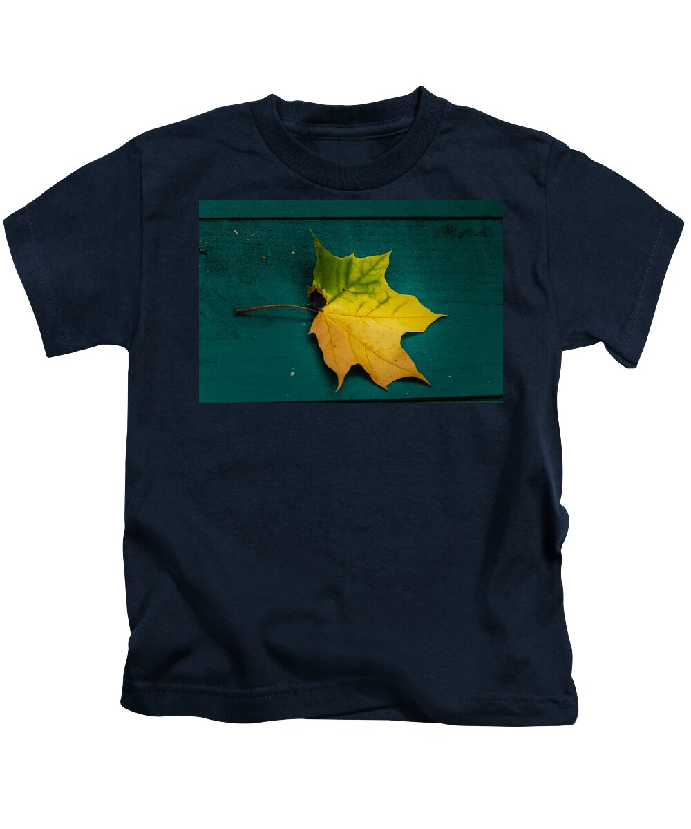 Conway Kids T-Shirt featuring the photograph Fall leaf by SAURAVphoto Online Store