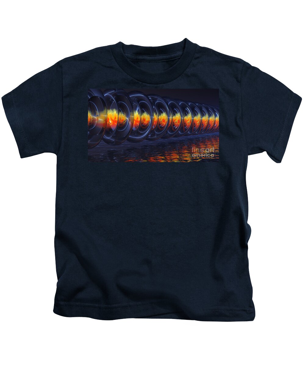 Alien Kids T-Shirt featuring the digital art Fire Rings by Alan M Thwaites