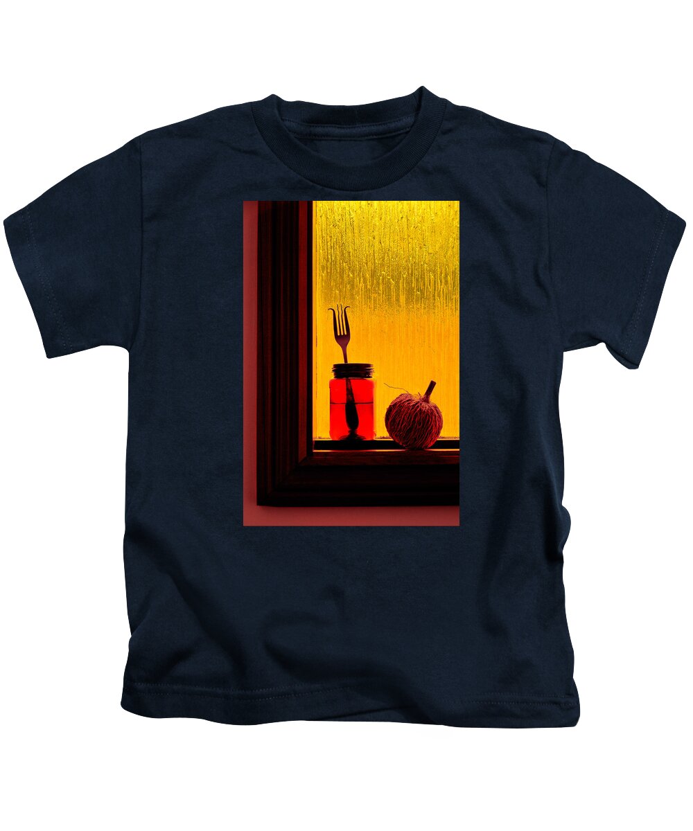 Still Life Kids T-Shirt featuring the photograph Flower and apple by Andrei SKY
