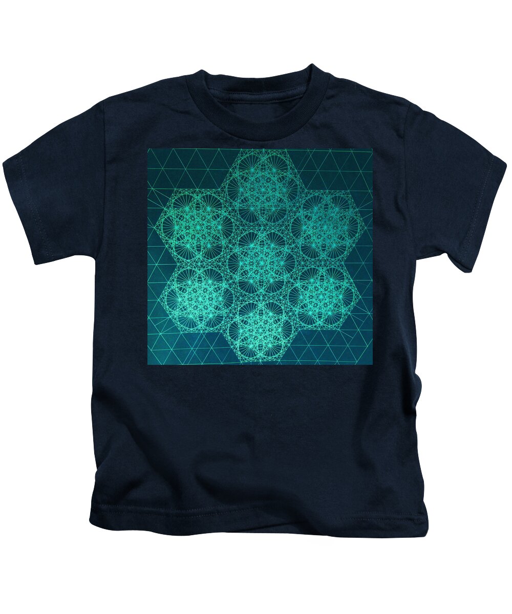 Jason Kids T-Shirt featuring the drawing Fractal Interference by Jason Padgett