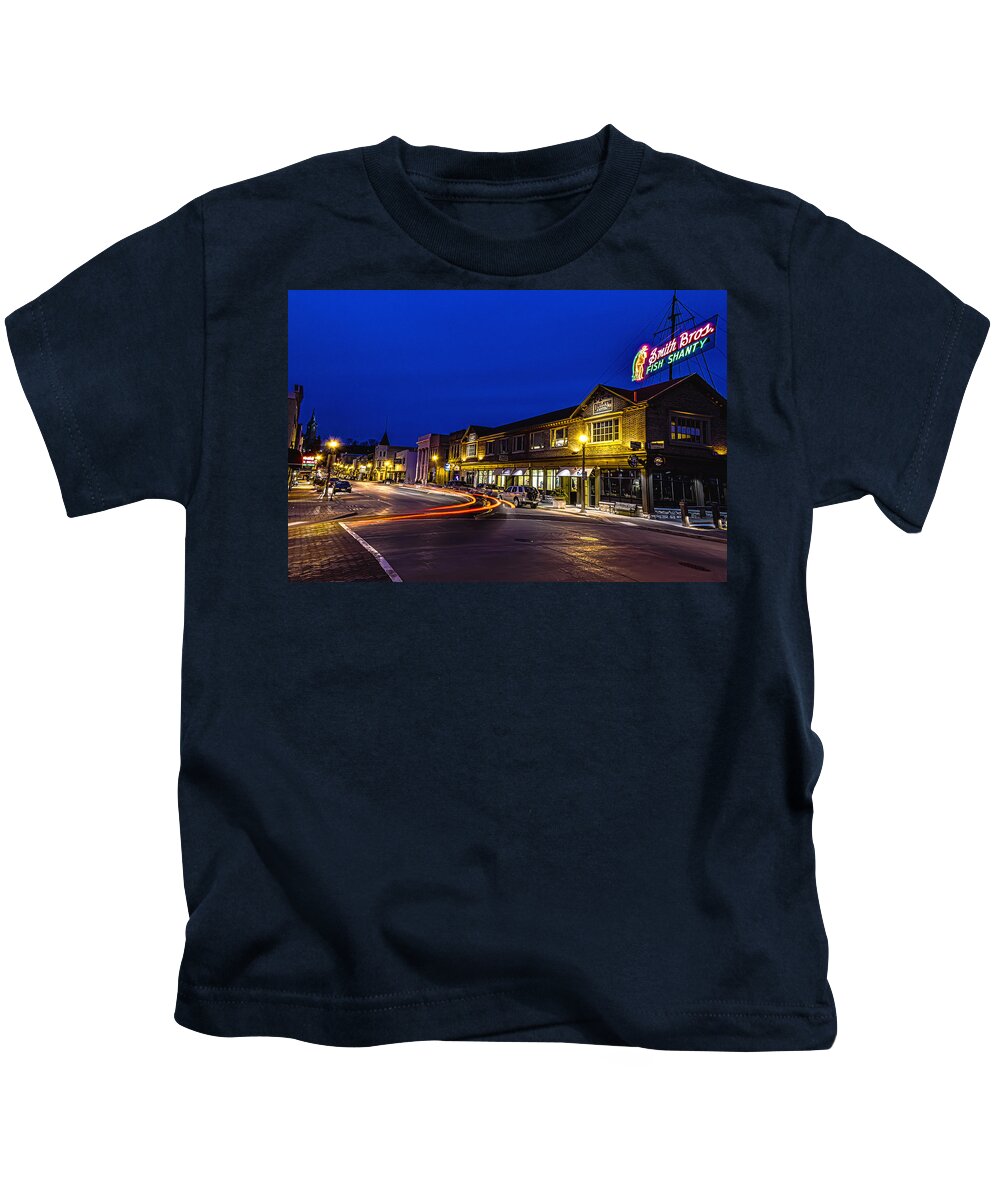 Smith Bros Kids T-Shirt featuring the photograph Friday Night Lights by James Meyer