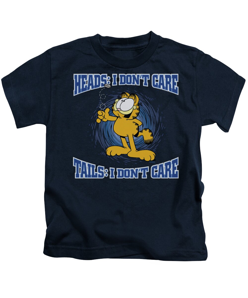 Garfield Kids T-Shirt featuring the digital art Garfield - Heads Or Tails by Brand A
