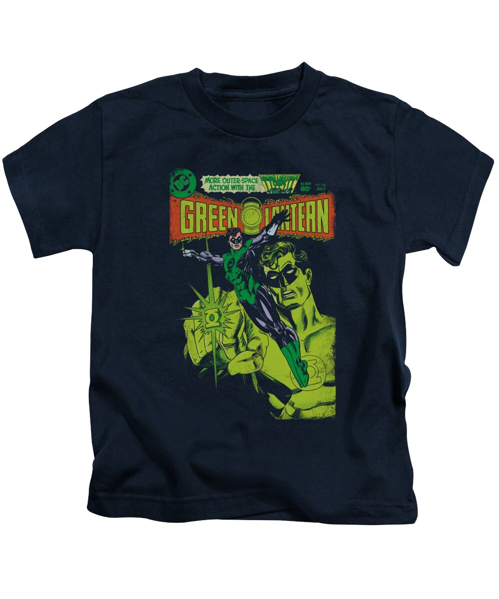 Green Lantern Kids T-Shirt featuring the digital art Green Lantern - Vintage Cover by Brand A