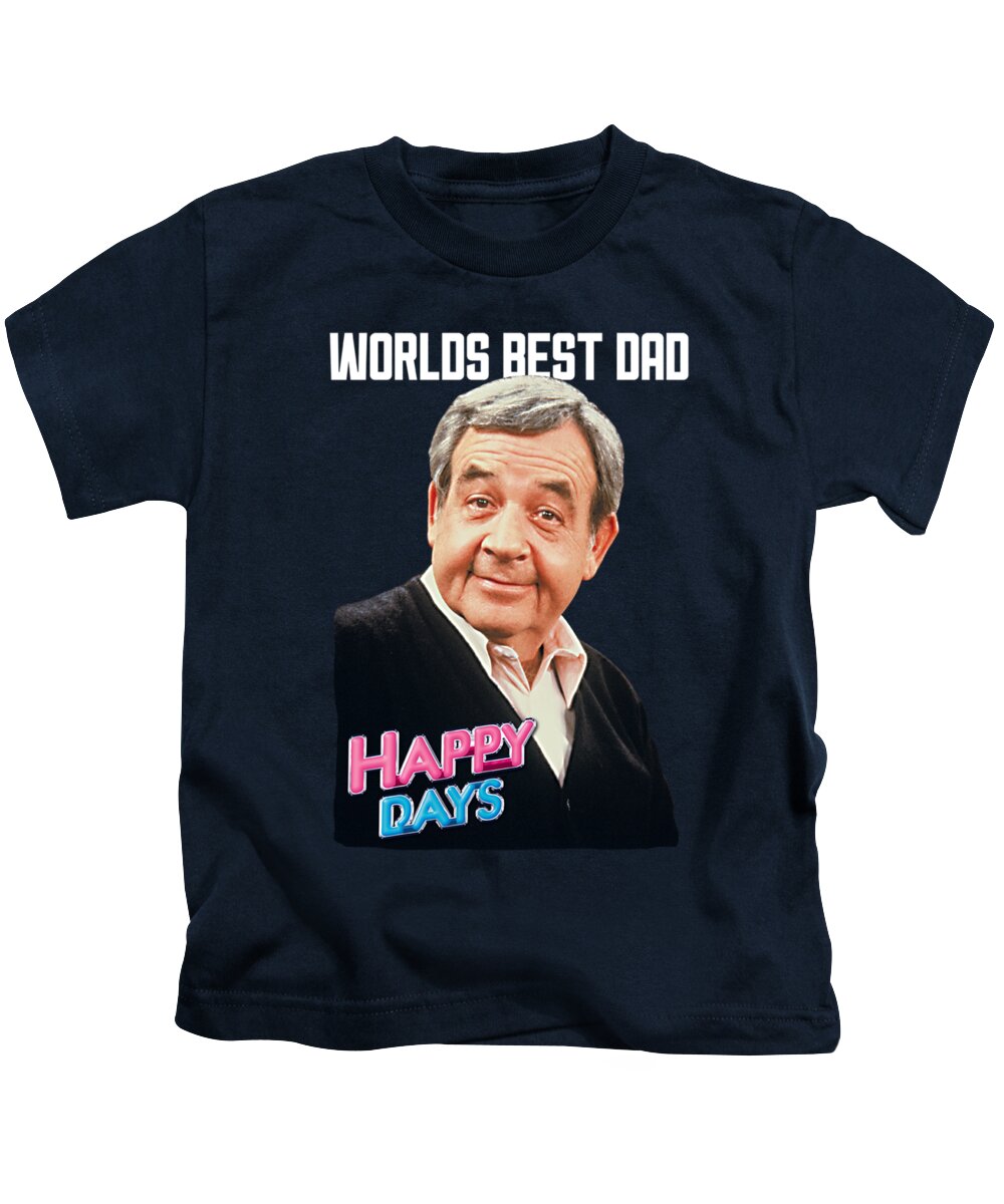  Kids T-Shirt featuring the digital art Happy Days - Best Dad by Brand A