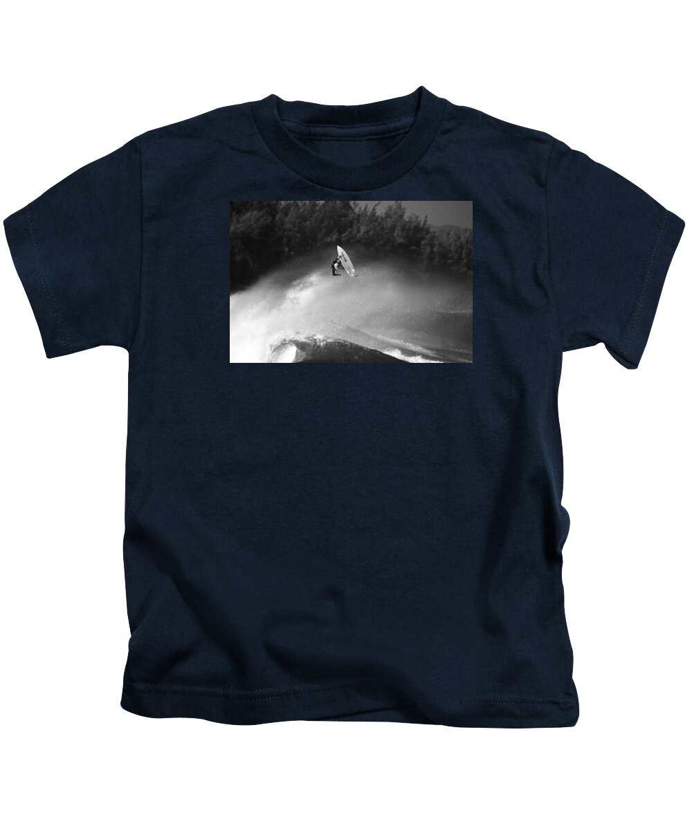 Black And White Kids T-Shirt featuring the photograph High Flyer by Sean Davey