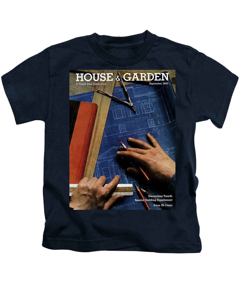 House And Garden Kids T-Shirt featuring the photograph House And Garden Cover Of A Person by Anton Bruehl