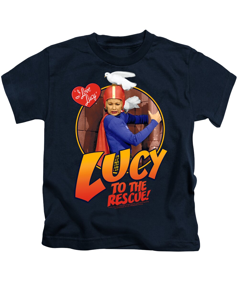  Kids T-Shirt featuring the digital art I Love Lucy - To The Rescue by Brand A
