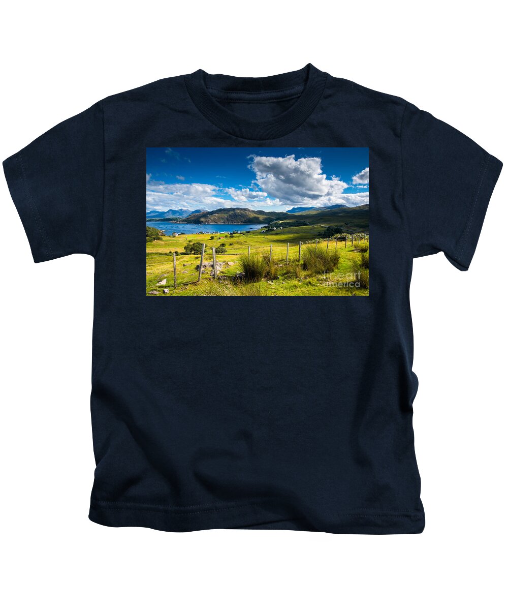 Scotland Kids T-Shirt featuring the photograph Picturesque Landscape Near Isle of Skye in Scotland by Andreas Berthold
