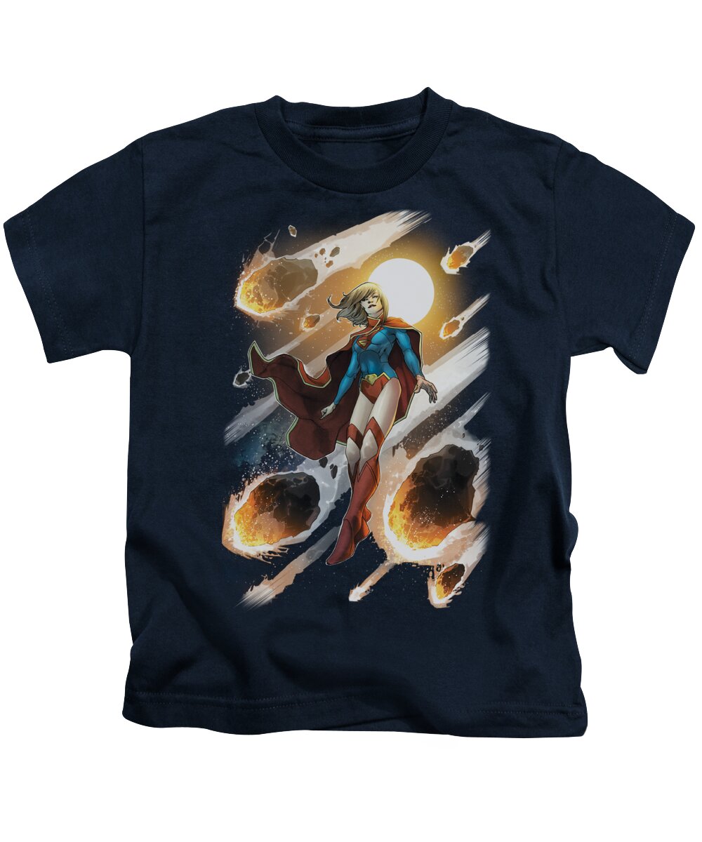 Justice League Of America Kids T-Shirt featuring the digital art Jla - Supergirl #1 by Brand A