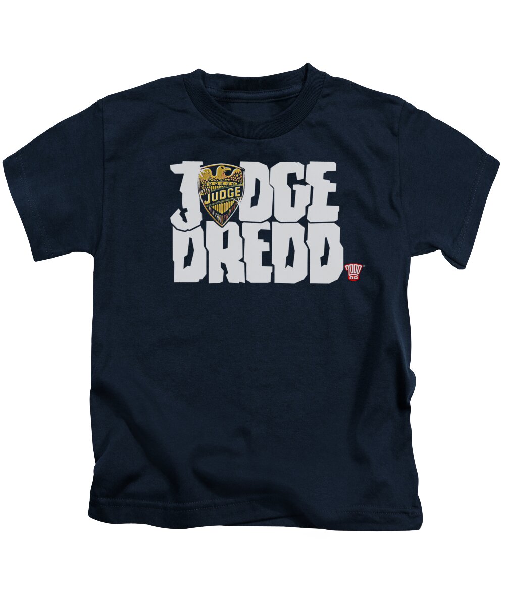 Judge Dredd Kids T-Shirt featuring the digital art Judge Dredd - Logo by Brand A