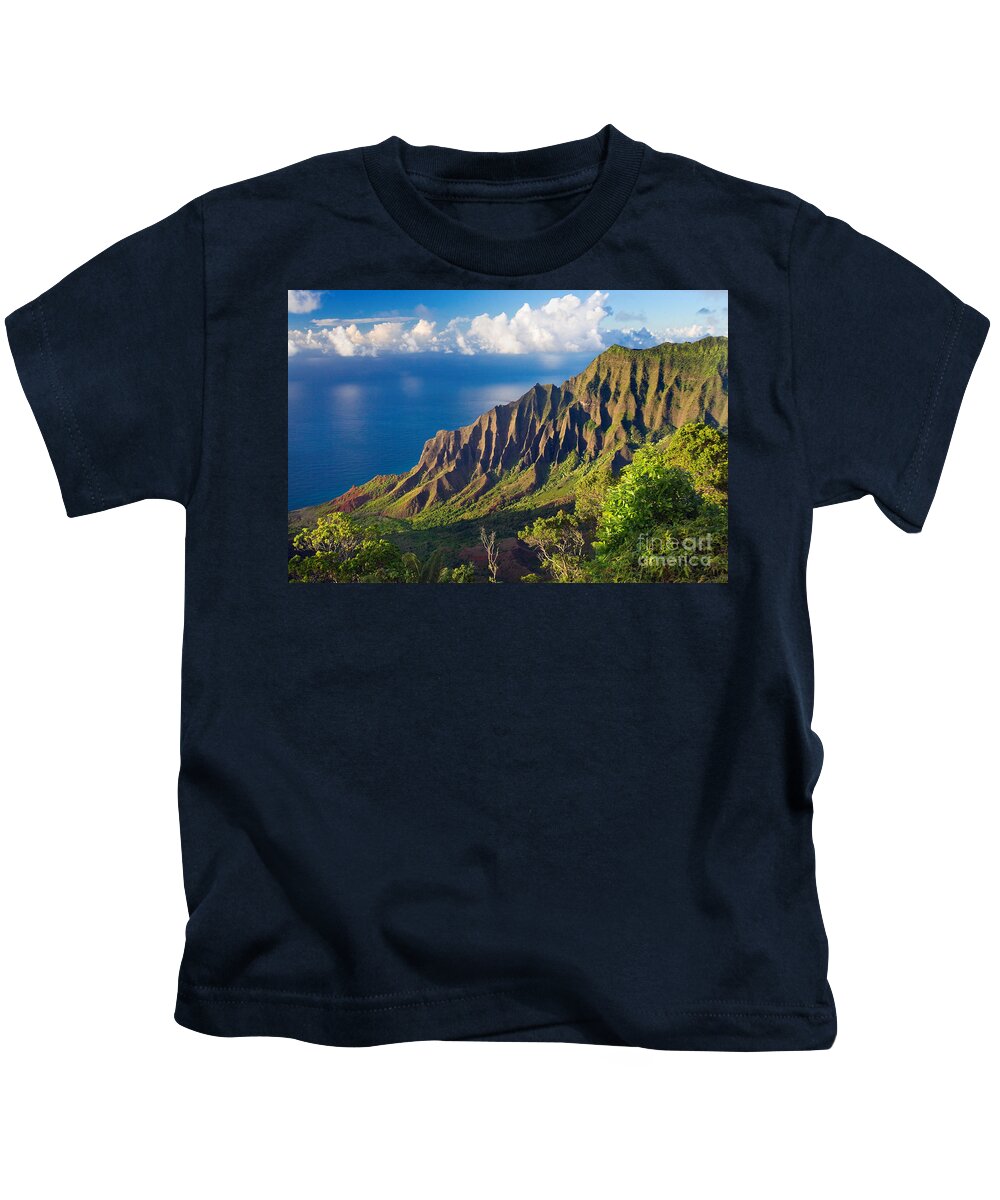 Above Kids T-Shirt featuring the photograph Kalalau Valley 2 by M Swiet Productions