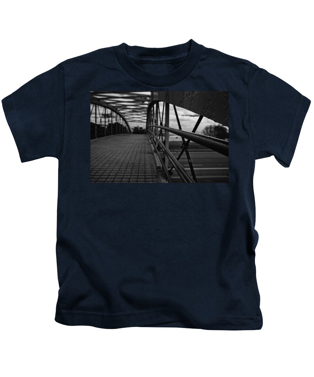 Miguel Kids T-Shirt featuring the photograph Lake Shore Drive Crossing by Miguel Winterpacht