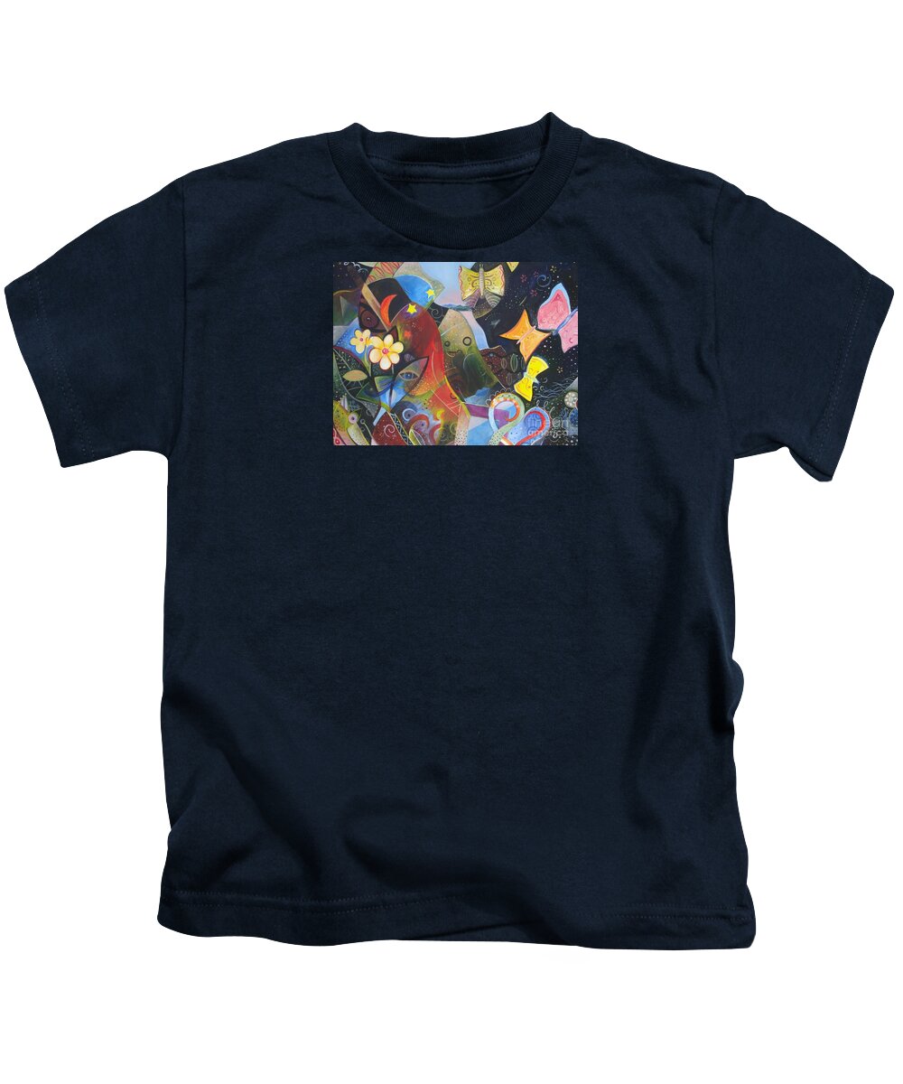Learning To See By Helena Tiainen Kids T-Shirt featuring the painting Learning to See by Helena Tiainen