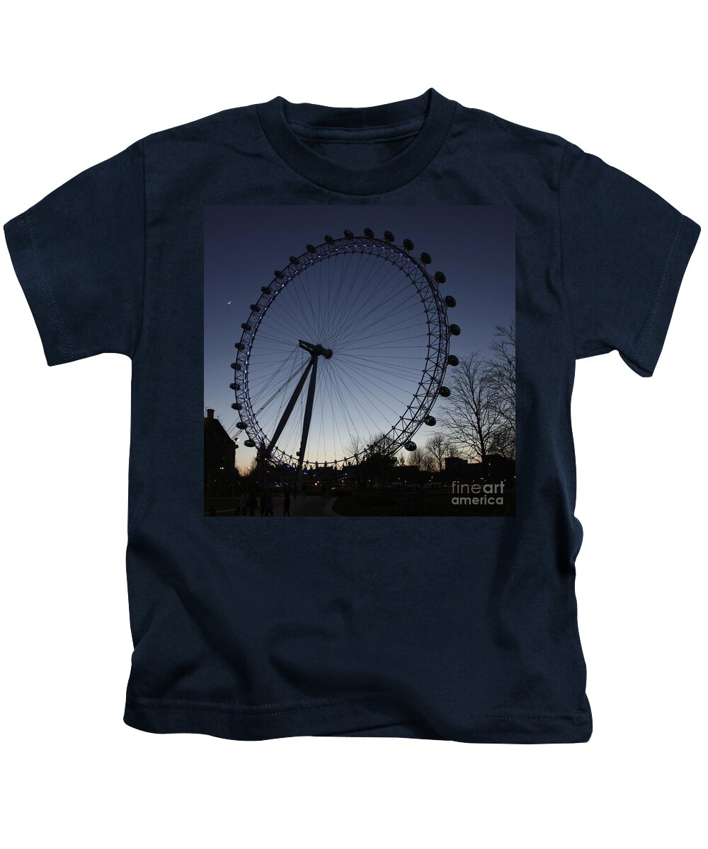 London Kids T-Shirt featuring the photograph London Eye and New Moon by Jeremy Hayden