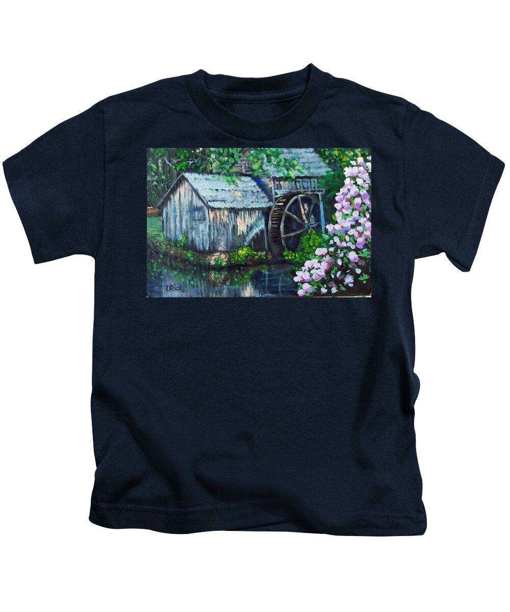 Marby Hill Kids T-Shirt featuring the painting Marbry Hill by Laurie Paci