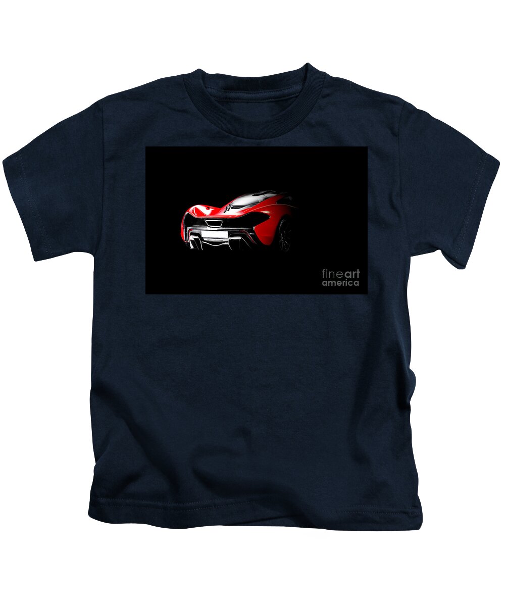 Mclaren P1 Kids T-Shirt featuring the digital art McLaren P1 by Airpower Art