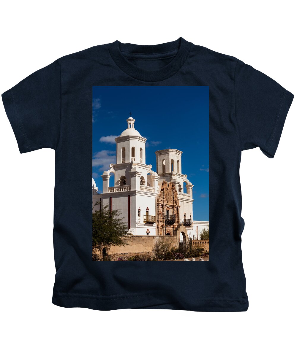 1797 Kids T-Shirt featuring the photograph Mission San Xavier del Bac by Ed Gleichman