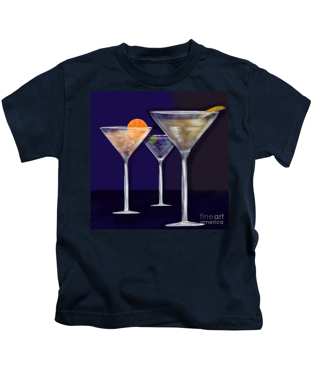 Alcohol Kids T-Shirt featuring the digital art Mixed Martini's by Christine Fournier