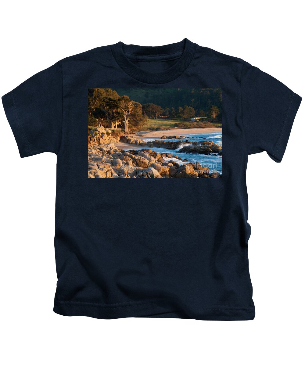 Carmel Kids T-Shirt featuring the photograph Monastery Beach in Carmel California by Charlene Mitchell