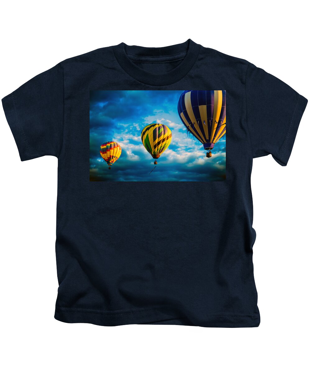 Hot Air Balloon Kids T-Shirt featuring the photograph Morning Flight Hot Air Balloons by Bob Orsillo