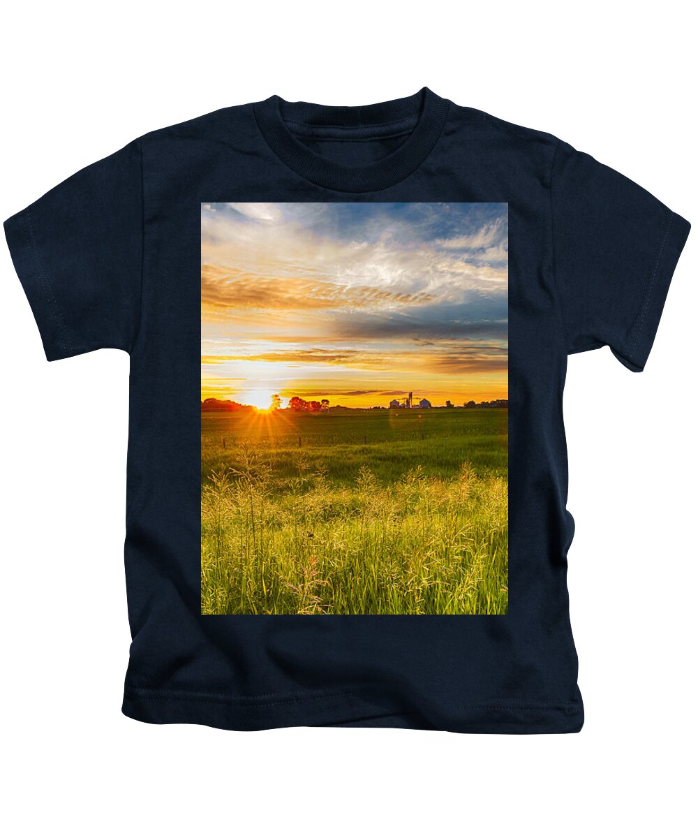 Sunset Kids T-Shirt featuring the photograph New Melle Sunfall by Bill and Linda Tiepelman