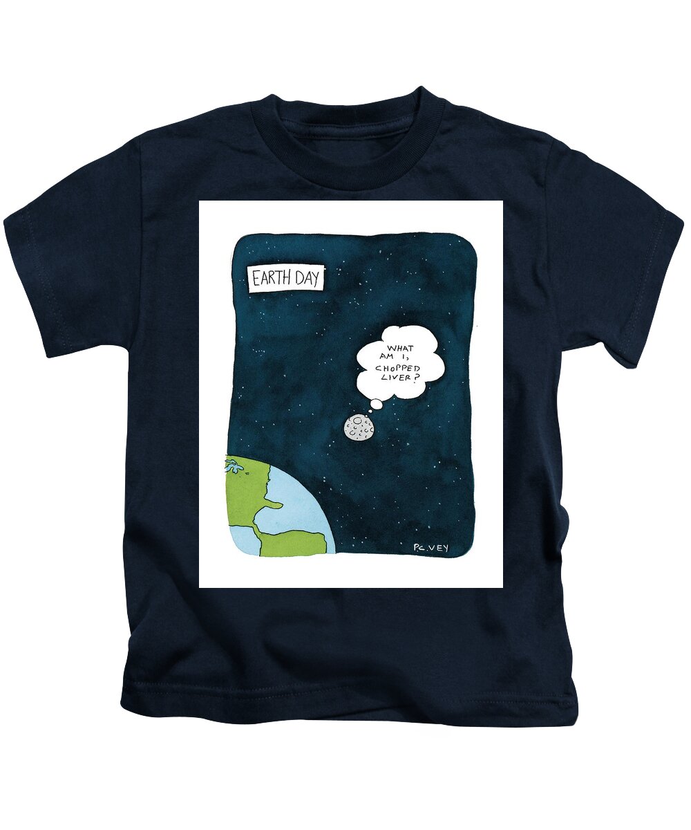 Earth Day Kids T-Shirt featuring the drawing New Yorker April 26th, 1999 by Peter C. Vey