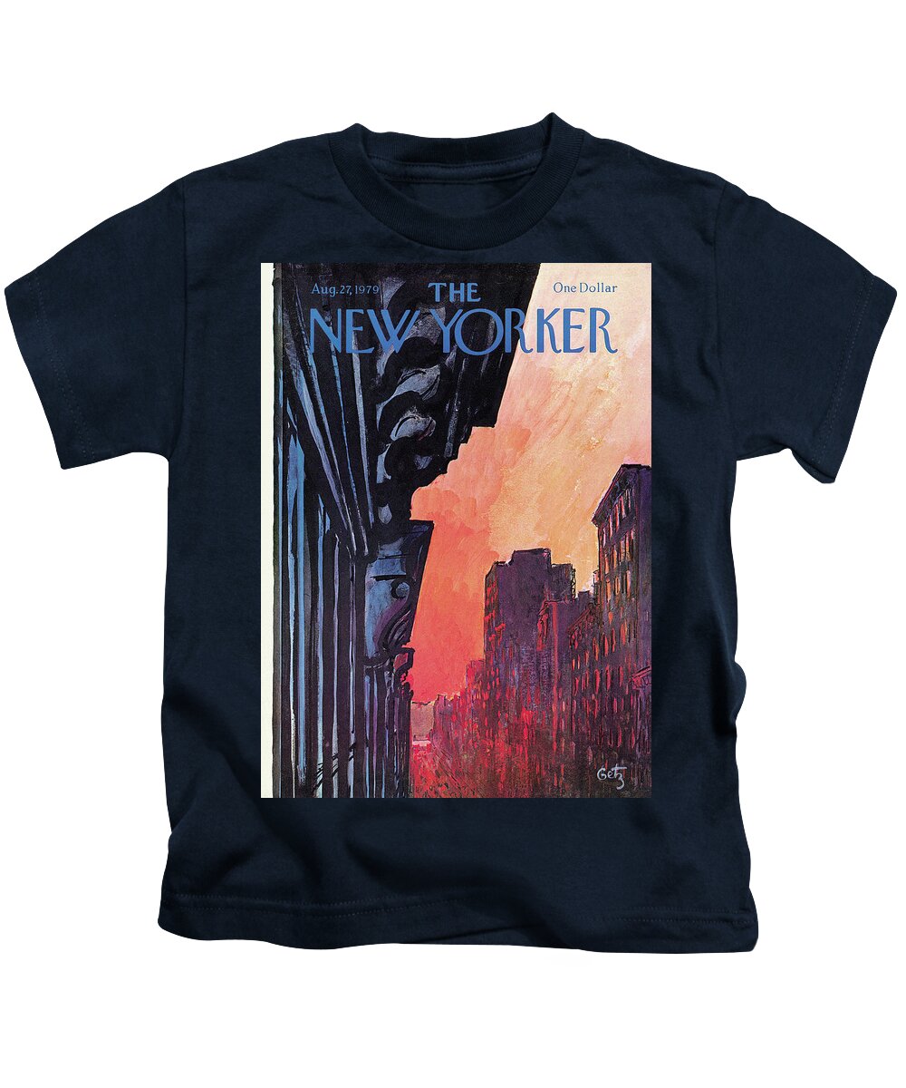 Urban Kids T-Shirt featuring the painting New Yorker August 27th, 1979 by Arthur Getz