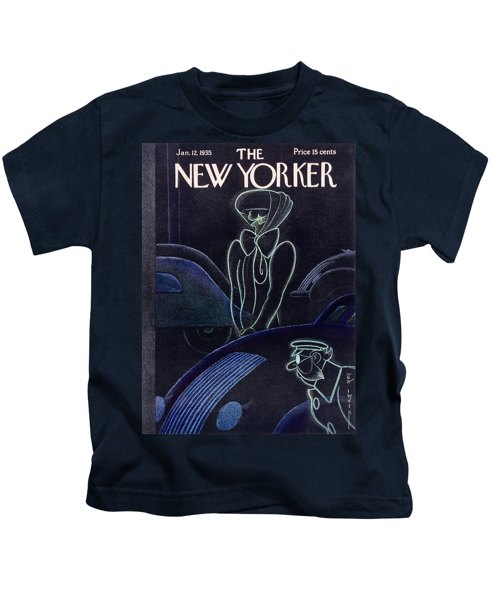 Auto Kids T-Shirt featuring the painting New Yorker January 12 1935 by Rea Irvin