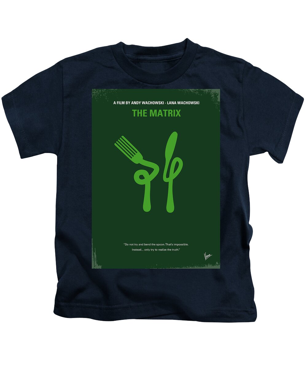 The Matrix Kids T-Shirt featuring the digital art No093 My The Matrix minimal movie poster by Chungkong Art