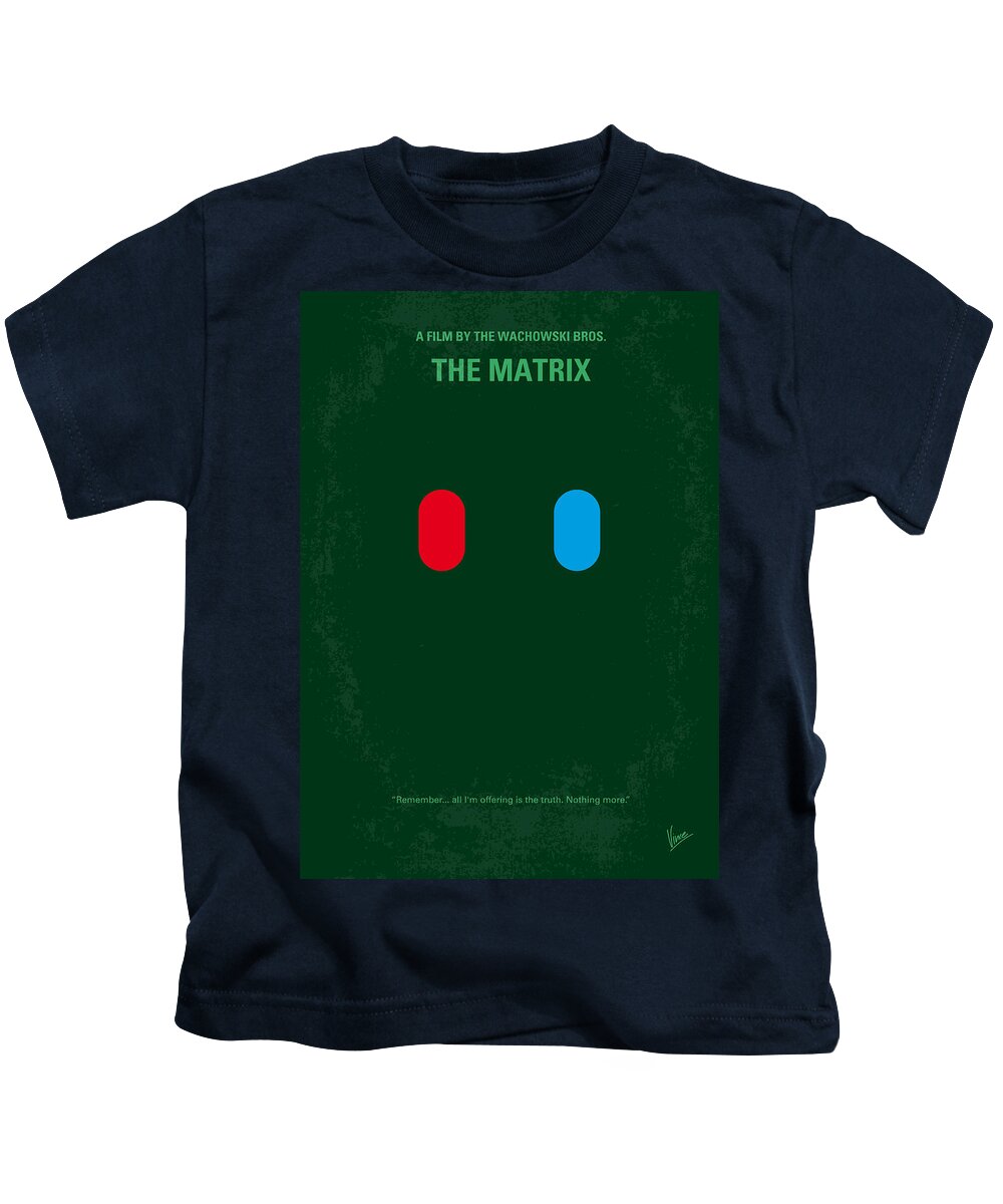 The Matrix Kids T-Shirt featuring the digital art No117 My MATRIX minimal movie poster by Chungkong Art