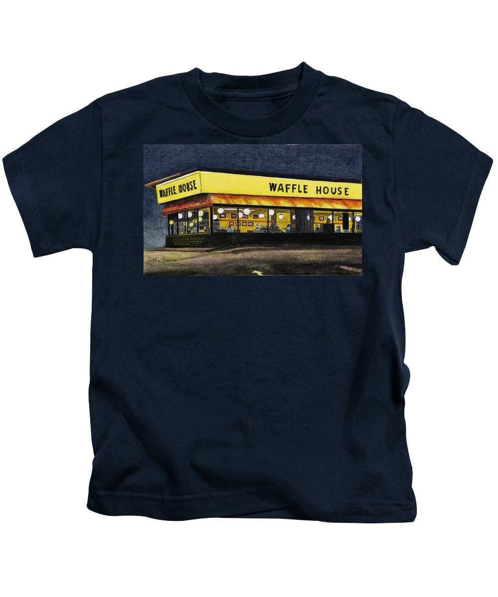 Nocturnes Kids T-Shirt featuring the painting Off the Interstate by Arthur Barnes