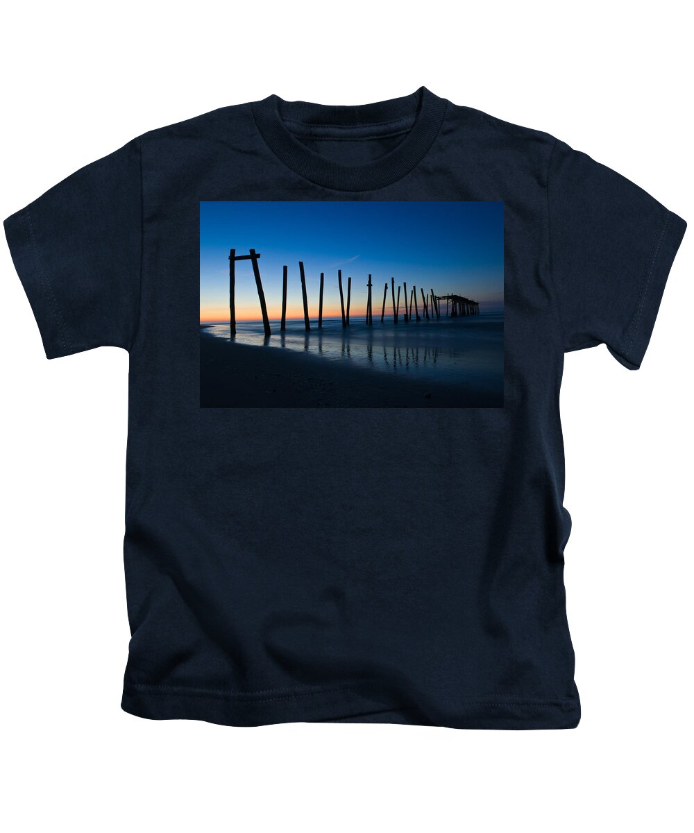 New Jersey Kids T-Shirt featuring the photograph Old Broken 59th Street Pier by Louis Dallara