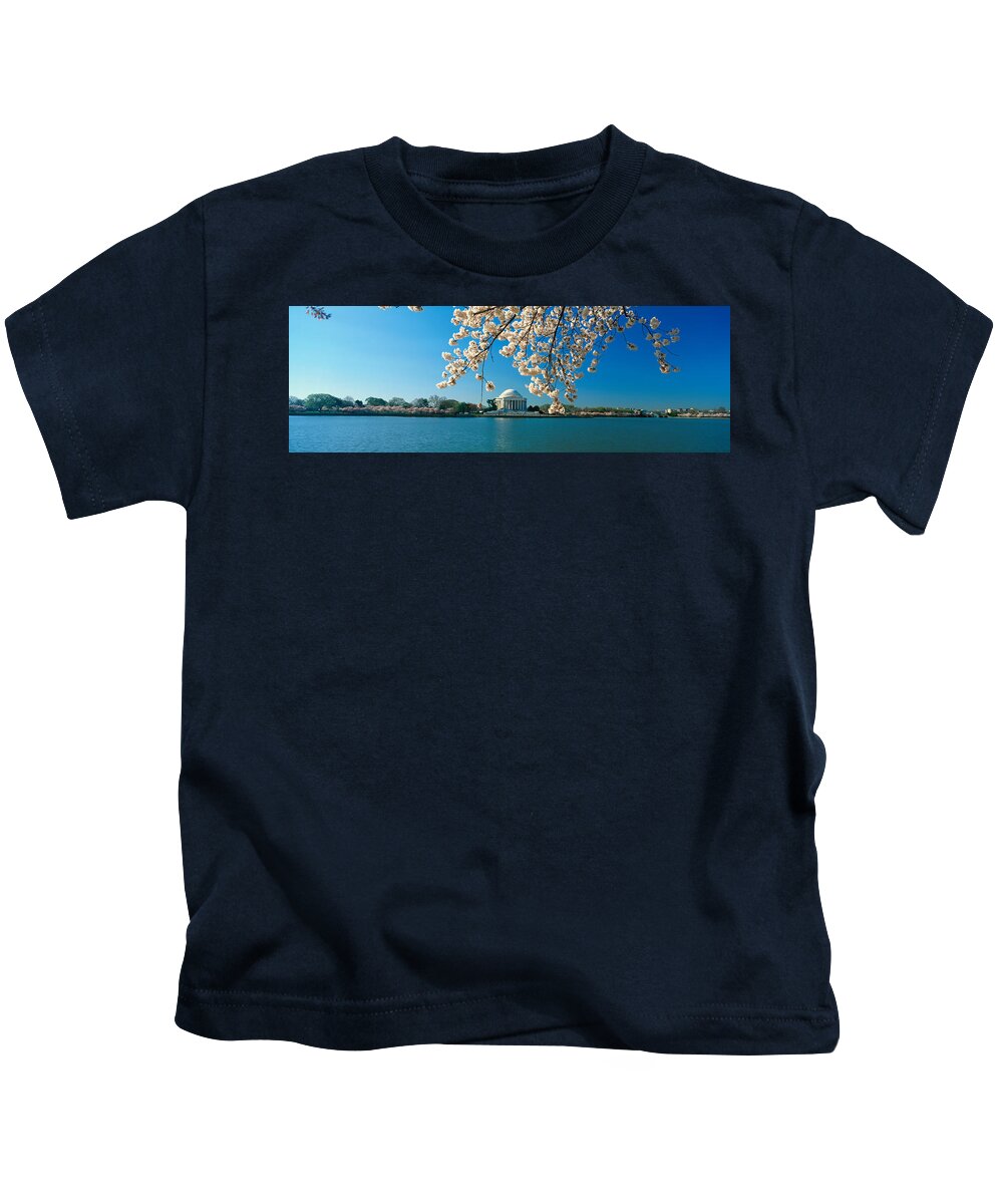 Photography Kids T-Shirt featuring the photograph Panoramic View Of Jefferson Memorial by Panoramic Images