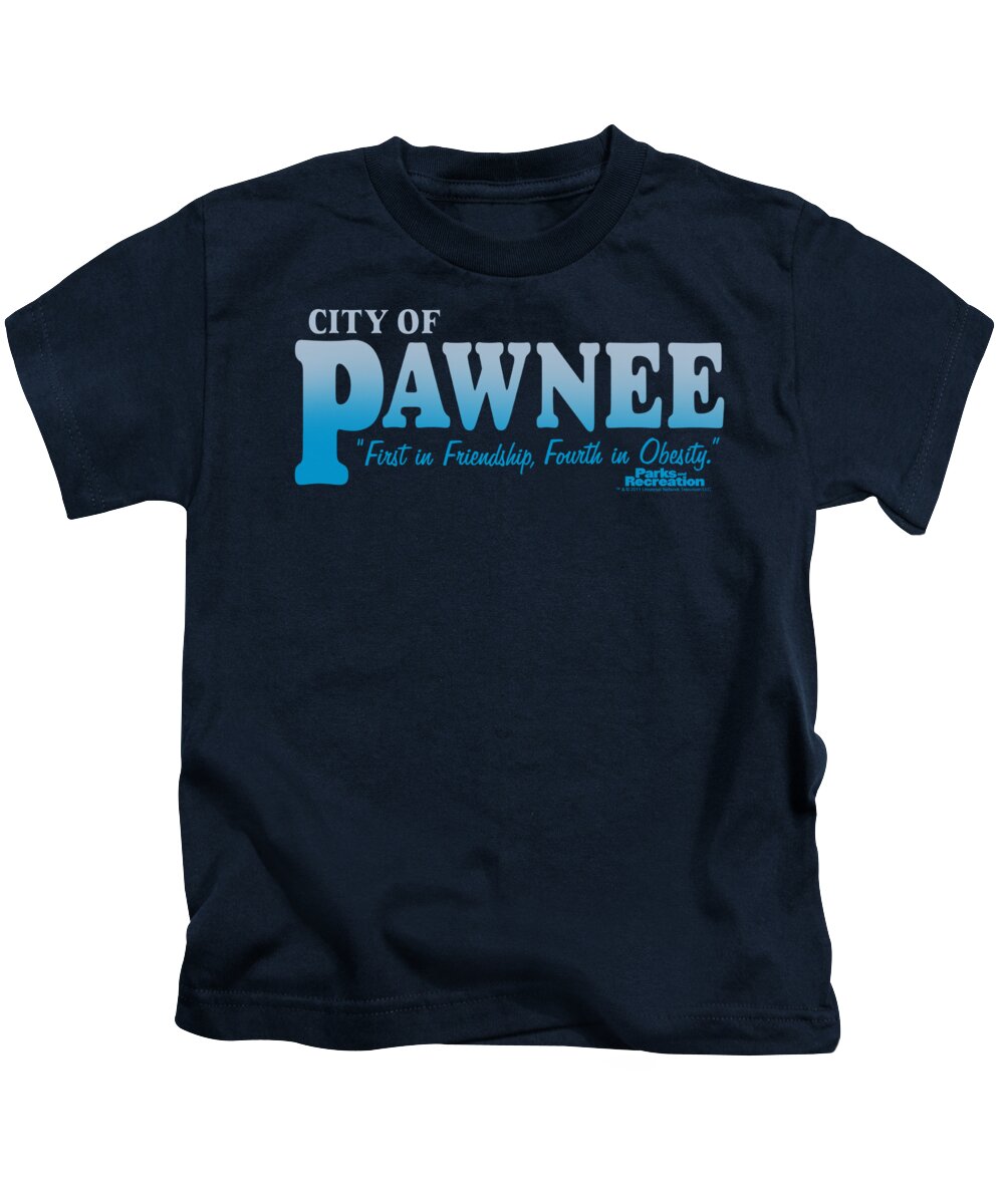 Parks And Rec Kids T-Shirt featuring the digital art Parks And Rec - Pawnee by Brand A