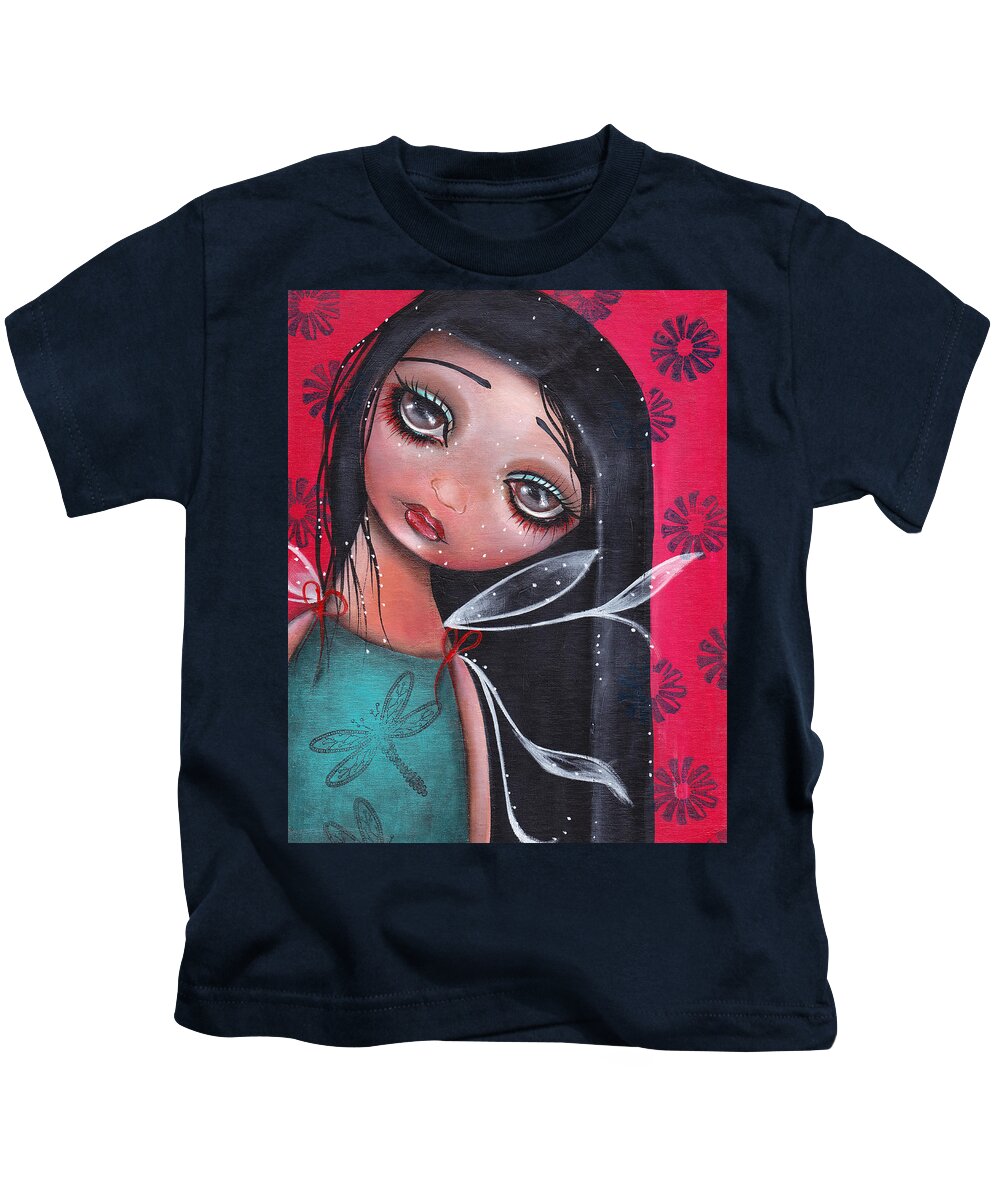 Fairy Kids T-Shirt featuring the painting Perla by Abril Andrade
