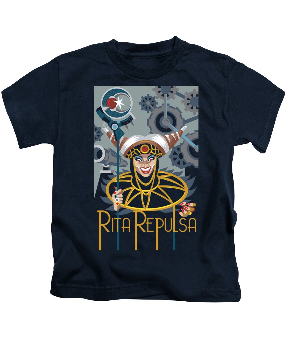  Kids T-Shirt featuring the digital art Power Rangers - Rita Deco by Brand A