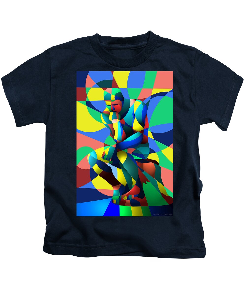 Colorful Kids T-Shirt featuring the digital art Randy's Rodin 2 by Randall J Henrie